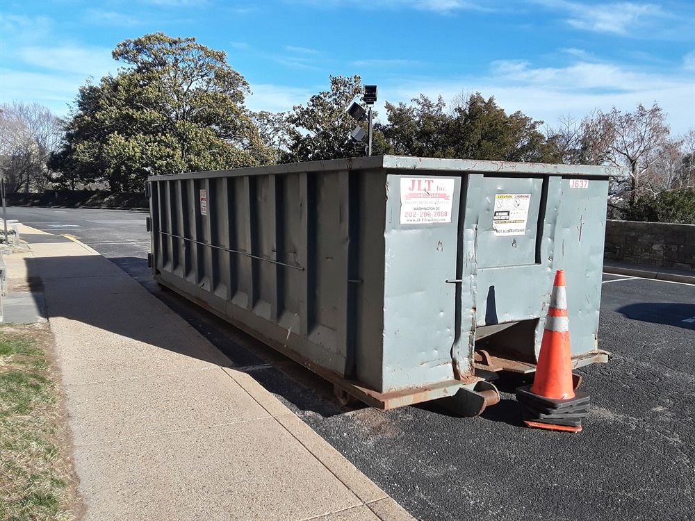 Roll-off dumpster ready for junk and household cleanouts